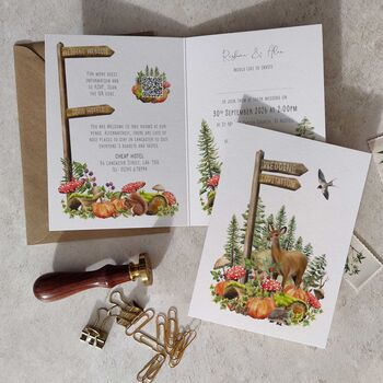 Autumn Woodland Wedding Invitation Suite, 11 of 12