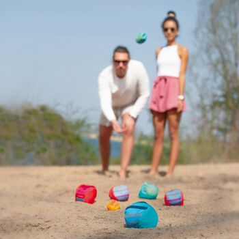 Family Game Coloured Soft Carpet Bowls Indoors Or Out, 5 of 9