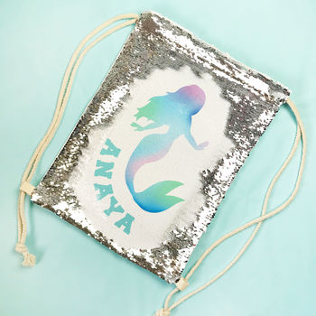 Personalised Sequin Mermaid / Unicorn Kit Bag, 3 of 12