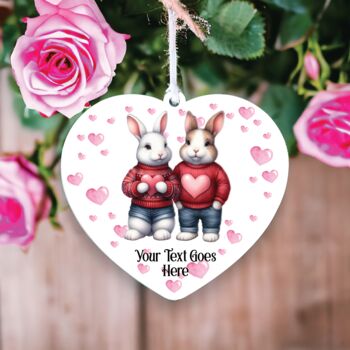 Personalised Rabbit Couple Love Decoration, 2 of 2