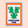 Funny Christmas Tree Carol Singers Karaoke Xmas Card, thumbnail 1 of 2
