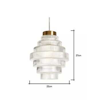Fluted Ribbed Glass Lampshade, 2 of 6
