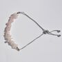 Rose Quartz Crystal Slider Bracelet Silver Plated Chain, thumbnail 3 of 4