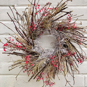 Dried Flower Wreath With Branches, 5 of 6