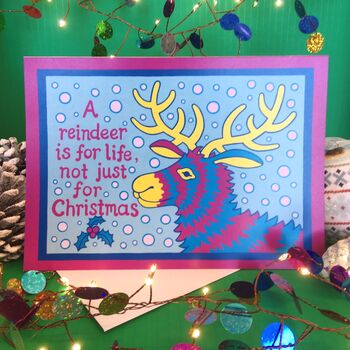 Multi Pack Of Five Reindeer Christmas Cards, 3 of 4