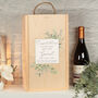 Eucalyptus Wedding Gift Double Wooden Wine Bottle Box, thumbnail 1 of 2