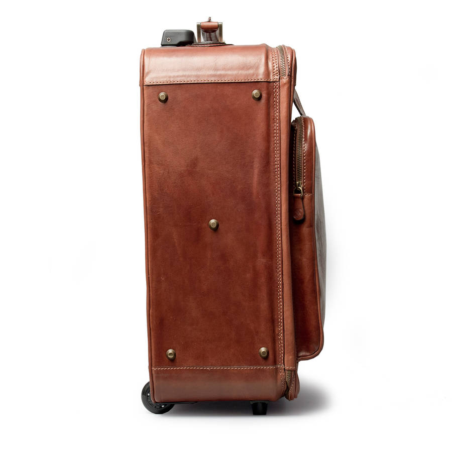 luxury wheeled leather luggage bag. 'the piazzale' by maxwell scott ...