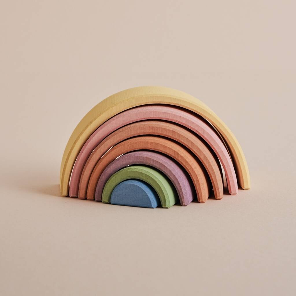 ‘Pastel’ Small Wooden Stacking Rainbow