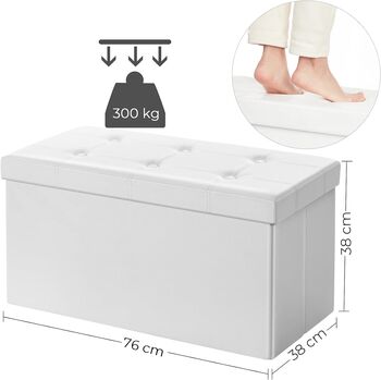 Ottoman Storage Box Foldable Bench Footstool, 12 of 12