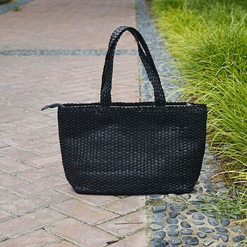 Leather Hand Woven Leather Bag Oversize, 5 of 12