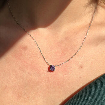 Alexandrite Moissanite Crystal Sterling Silver Necklace, 3 of 6