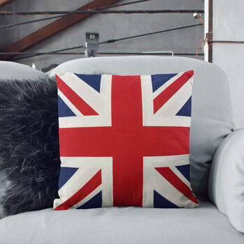 Union Jack Flag Cushion Cover From Soft Chenille Fabric, 3 of 12