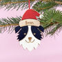 Personalised Border Collie Christmas Tree Decoration, thumbnail 1 of 3
