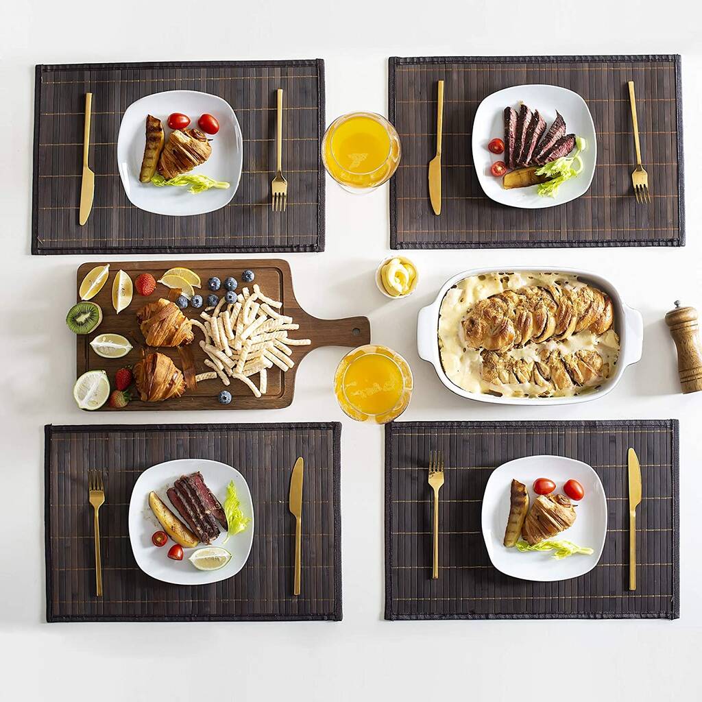 Set Of Six Dark Brown Bamboo Placemats By Momentum