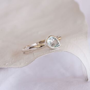 Teardrop Blue Topaz Silver Ring, 4 of 8