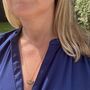 The Fan Turquoise Pendant Necklace, Gold Plated, thumbnail 4 of 10