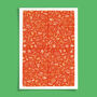 Orange Seaweed Pattern Greeting Card, thumbnail 4 of 4