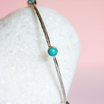 Sterling Silver Turquoise Gemstone Bangle, 2 of 8