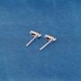 Onyx Stone Stud Earrings, Black Stone Studs, January Birthstone, thumbnail 4 of 7