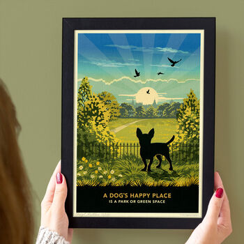 Shorthaired Chihuahua In A Summer Park. Limited Edition Gift Print, 4 of 7