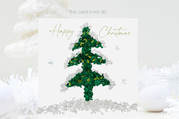Green Butterfly Christmas Tree Christmas Stickers, 25, 2 of 9
