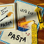 Pasta Gift Sets For Carb Lovers And Foodies – “Let’s Eat Pasta” And “Love You More Than Pasta” A4 Art Prints, Tomato Charm Earrings, Bookmark And Greeting Card, thumbnail 1 of 12