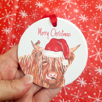 Highland Cow Christmas Tree Decoration, 6 of 6