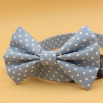 Light Blue Polkadot Dog Bow Tie, 6 of 8