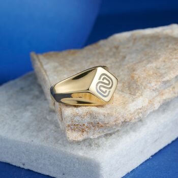 Personalised Gold Signet Ring For Men And Women, Engraved Initials, 3 of 12