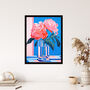 Perfect Peonies Dopamine Pink Flowers Wall Art Print, thumbnail 4 of 6