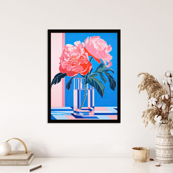 Perfect Peonies Dopamine Pink Flowers Wall Art Print, 4 of 6