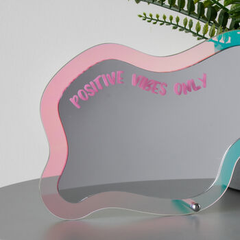 Personalised Positive Vibes Cloud Shaped Bedside Mirror, 3 of 6