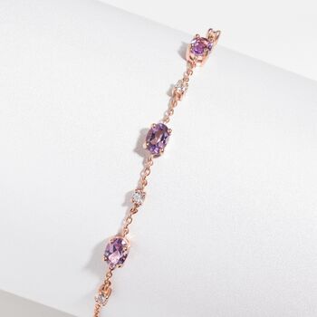 Lavender Amethyst Bracelet In Sterling Silver And Gold, 11 of 12