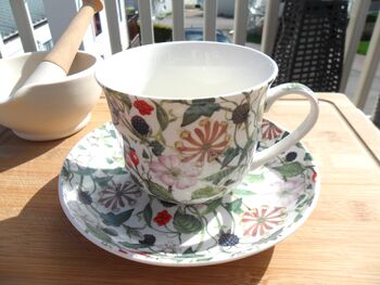 Large Cup And Saucer In Hedgerow Bramble Design, 10 of 12