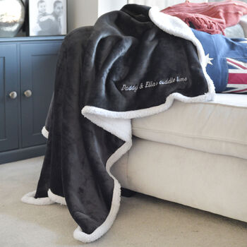 Personalised Paternity Daddy And Me Charcoal Blanket, 3 of 5