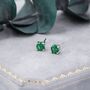 Emerald Green Three Four Five And 6mm Cz Stud Earrings, thumbnail 2 of 12