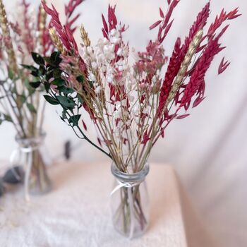 Small Red And Green Dried Flower Arrangement With Vase, 3 of 3