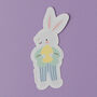 Cute Easter Bunny With Easter Egg Sticker, thumbnail 1 of 2