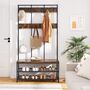 Large Coat Tree Shelf Rack Stand And Shoe Bench, thumbnail 3 of 6