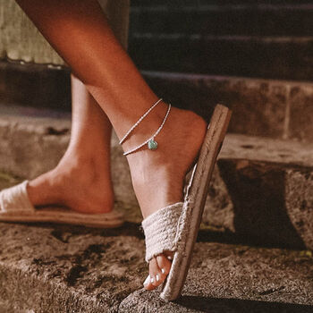 Terra Recycled Silver Rope Chain Anklet, 3 of 8