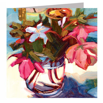 Hellebores And Vinca Greetings Card, 3 of 5