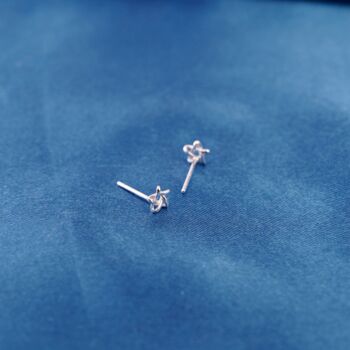 Tiny Star 925 Sterling Silver Stud Earrings, Dainty, Minimalistic, 7 of 9