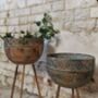 Pair Of Boho Metal Planters, thumbnail 1 of 4