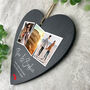 Personalised Couples Photo Slate Heart Hanging Decoration 15 X 16cm, thumbnail 3 of 7