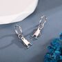 Sterling Silver Blue Footed Boobie Huggie Hoop Earrings, thumbnail 5 of 11