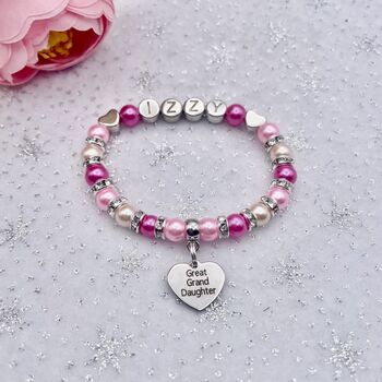Personalised Great Granddaughter Bracelet, 3 of 12