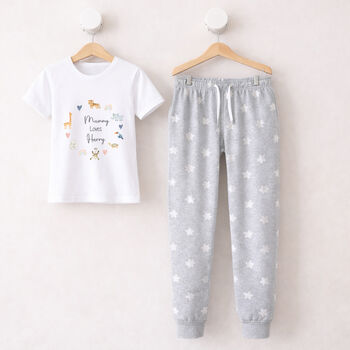 Personalised Mother's Day Mummy And Me Matching Pyjamas Animals, 2 of 5