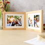 Personalised Solid Oak Three Aperture Hinged Photo Frame, thumbnail 1 of 7