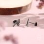 Sterling Silver British Black Bird With Yellow Beak Stud Earrings, thumbnail 2 of 12