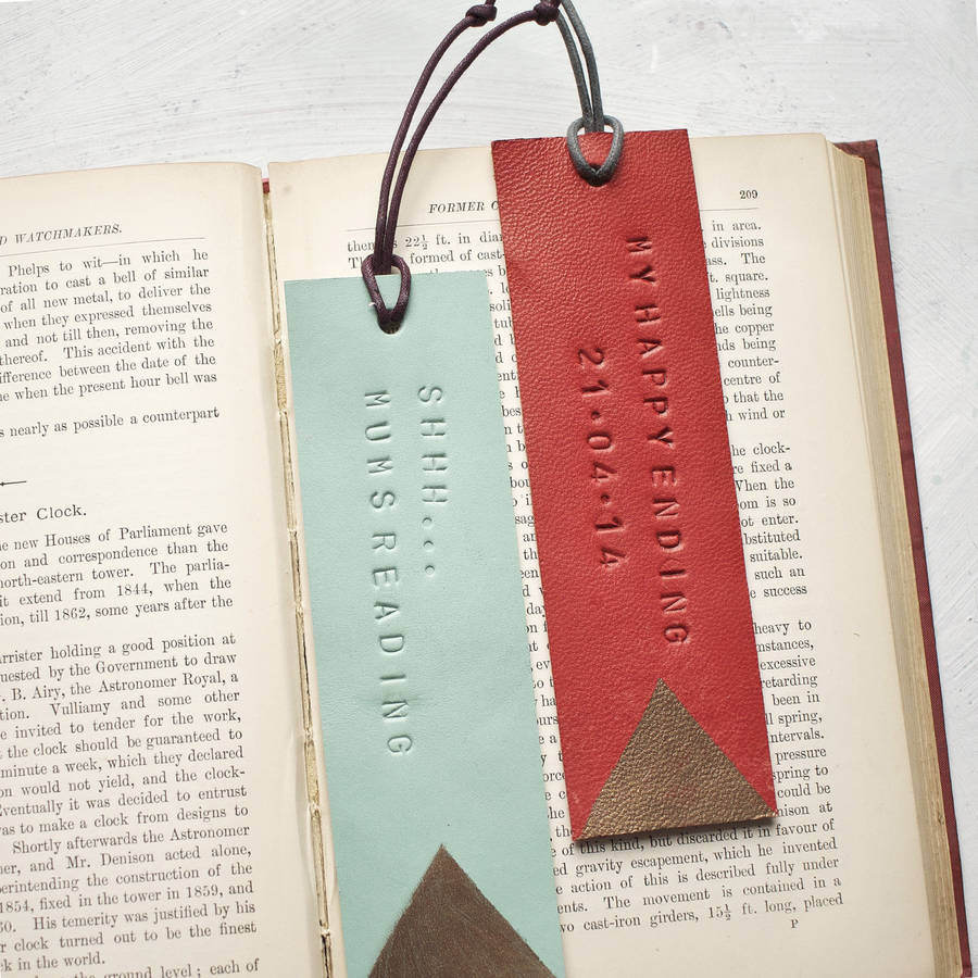 personalised leather book mark by swag and tassel | notonthehighstreet.com